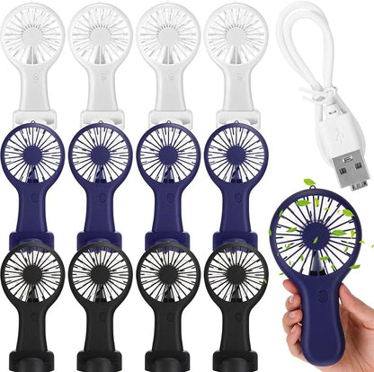 Woanger 12 Pcs Mini Handheld Fan Bulk 3 Speed USB Electric Battery Operated by Woanger