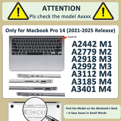 Case Cover for MacBook Pro 14 inch 2025-2021 Release M4 M3 M2 M1 Pro/Max - Image 2