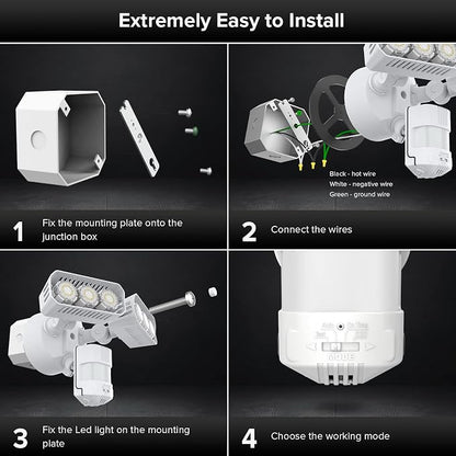 SANSI 38W 5000LM Motion Sensor Outdoor Lights, Flood Lights Outdoor Detector - Image 7