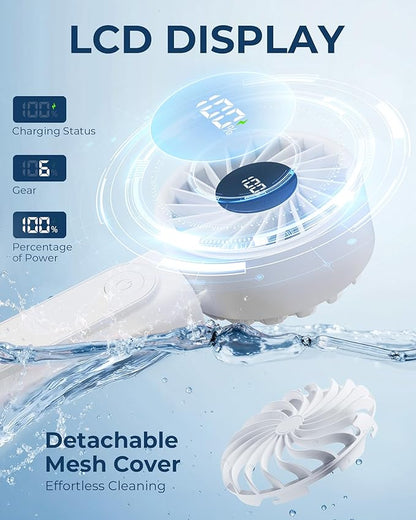 Peiyuu Handheld Portable Fan, 4000mAh USB Rechargeable Personal Fan, 180° - Image 5