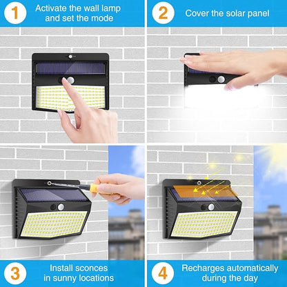 Peasur Solar Outdoor Lights, Solar Motion Sensor Security Lights - Image 6