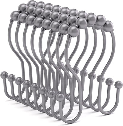 Bathway Shower Curtain Hooks, Shower Curtain Rings Rust Proof Double Hook by Bathway