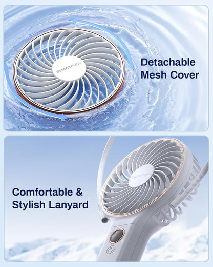 SWEETFULL Handheld Portable Fan, 5000mAh Rechargeable Battery, 6 Speed Wind - Image 9