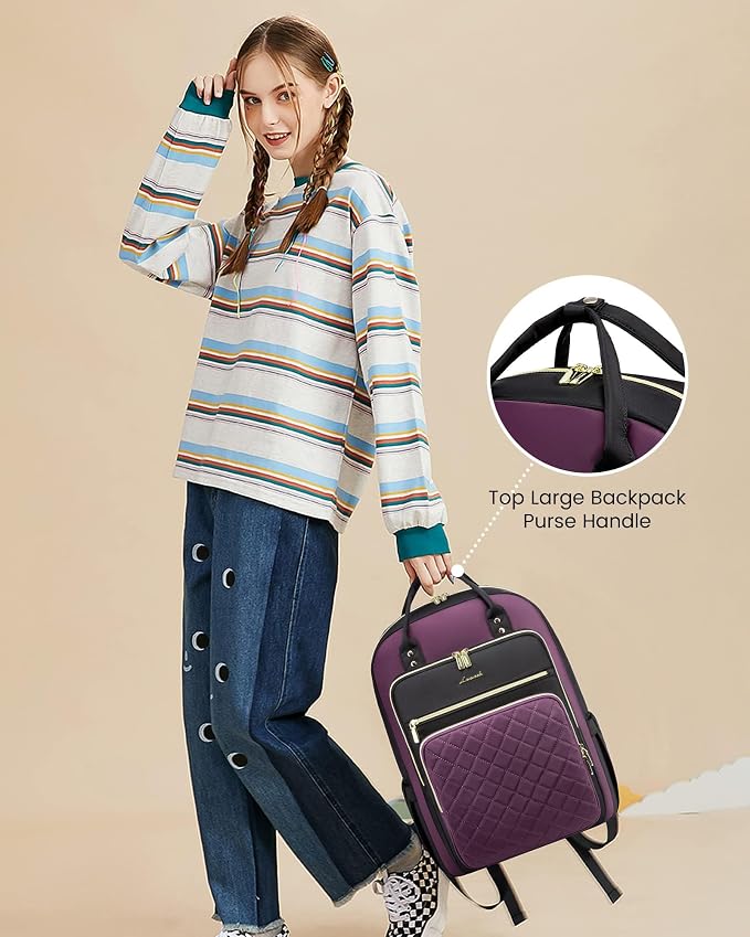LOVEVOOK Laptop Backpack Purse for Women, 15.6" Laptop Bag for Travel - Image 5