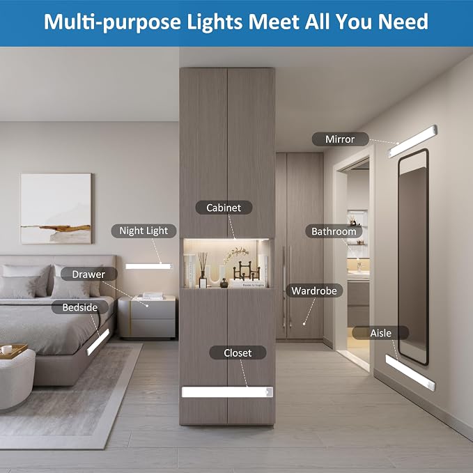15.9 inch Motion Sensor Under Cabinet Lights, Magnetic Rechargeable Under - Image 5