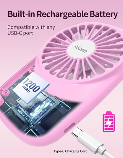 Aluan Handheld Mini Fan Powerful Small Personal Portable Speed Adjustable USB - Image 3