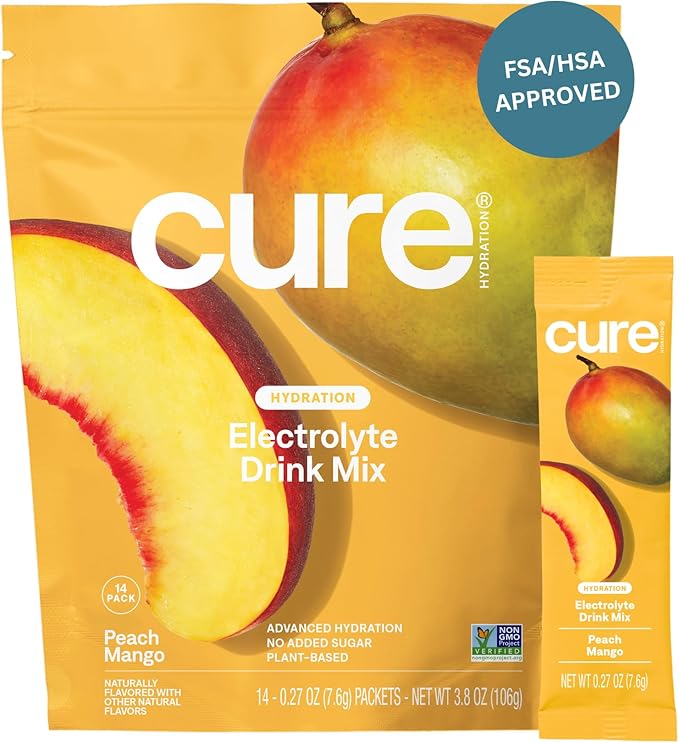 Cure Hydration | Plant-Based Electrolyte Drink Mix | No Added Sugar | by CureHydration