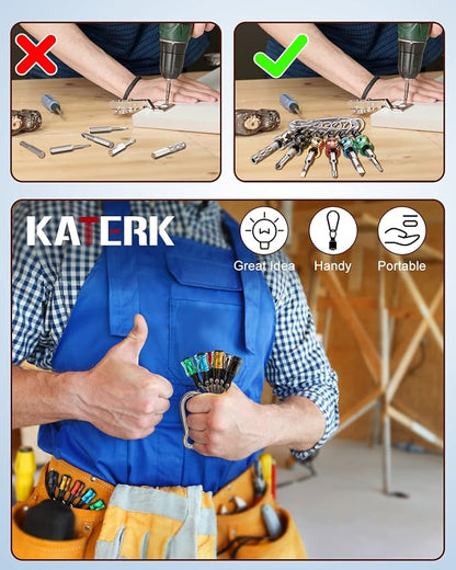 katerk 6 pcs 1/4 inch Hex Shank Aluminum Alloy Screwdriver Bits Holder - Image 4