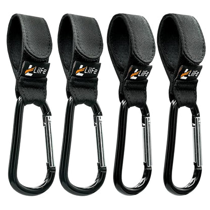 4 Pcs Baby Stroller Hooks for Hanging | Multipurpose Stroller Straps by LilFe