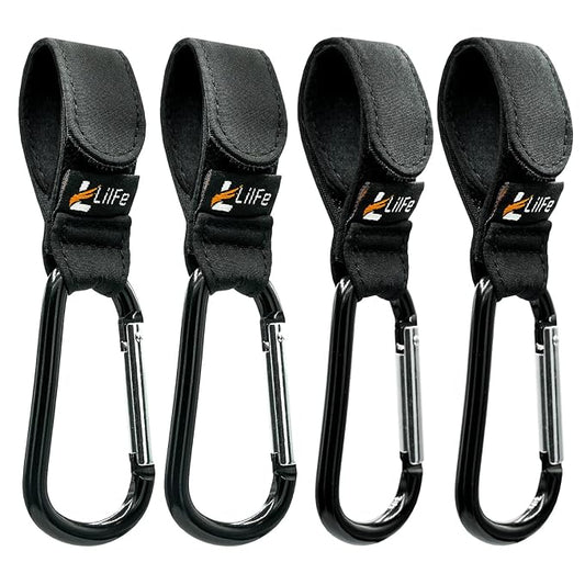 4 Pcs Baby Stroller Hooks for Hanging | Multipurpose Stroller Straps by LilFe