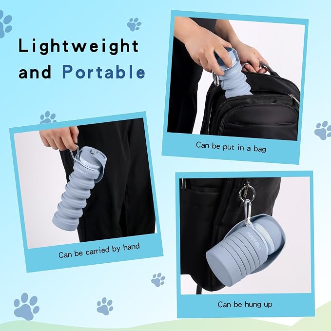 Dog Water Bottle Collapsible & Portable Squeeze, 9oz-17oz Water Dispenser & - Image 9