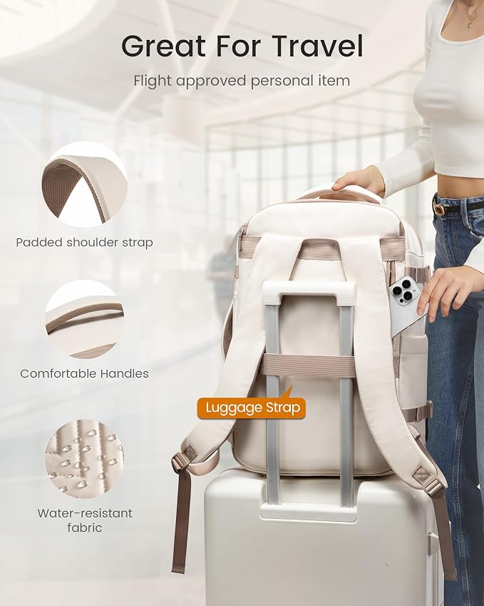 LOVEVOOK 40L Travel Backpack for Women Men, TSA Personal Item Travel Bag Fits - Image 6
