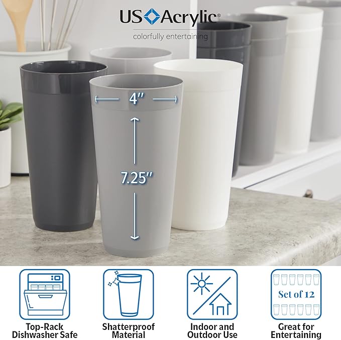 US Acrylic Newport 32 ounce Unbreakable Plastic Stackable Iced-Tea Tumblers in - Image 3