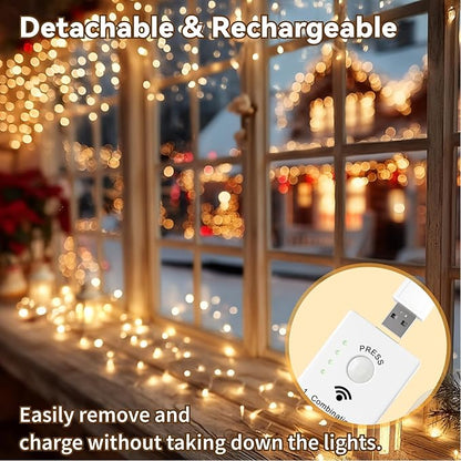 HXWEIYE Rechargeable Fairy Lights Battery Operated, DIY Timer & 8 Modes - Image 5