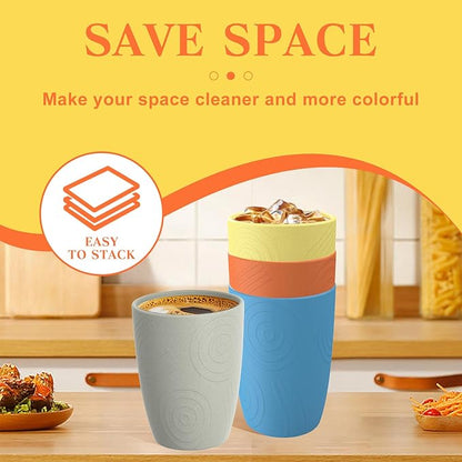 Homienly Drinking Glasses & Shatterproof Cups Set of 4 | Premium Wheat Straw - Image 4