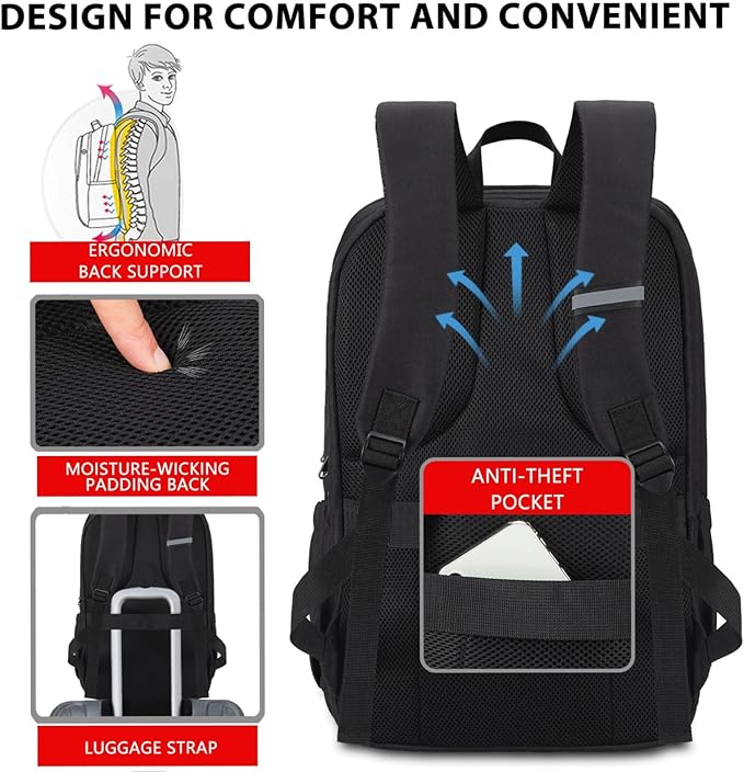 MAXTOP Travel Laptop Backpack Business Anti-theft Backpacks College Bookbag - Image 3