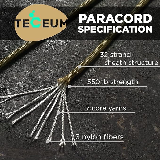 TECEUM Reflective Paracord Rope 1000 – 1000ft/200ft/100ft/50ft – 40+ Colors – - Image 2