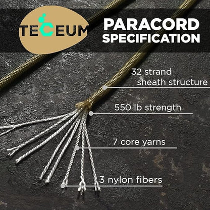TECEUM 5/32" Paracord Rope 1000 – 1000ft / 200ft / 100ft / 50ft – Tactical - Image 2