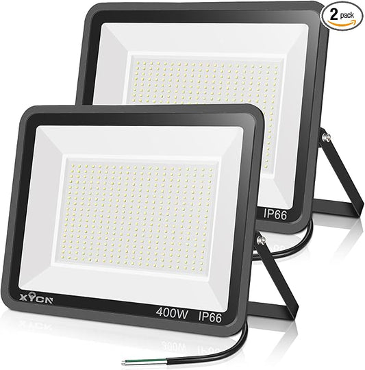 XYCN 2pack 400W LED Flood Lights Outdoor, 5000K Daylight White 50000LM Super by XYCN