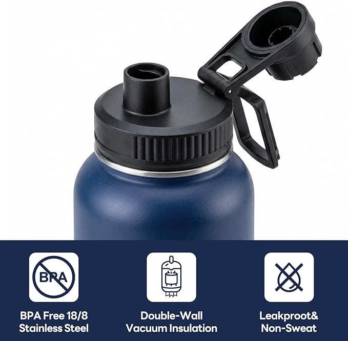 Navigate 40 oz Insulated Stainless Steel Sports Water Bottle - Image 4