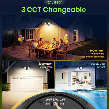 ALUSSO Motion Sensor Outdoor Lights, 30W 3500LM Flood Lights Outdoor 120V - Image 4