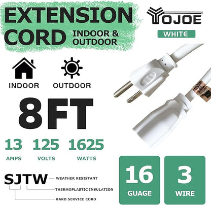 YOJOE Indoor Outdoor Extension Cord, 3 Prong 13A Weatherproof Power Cord - Image 2