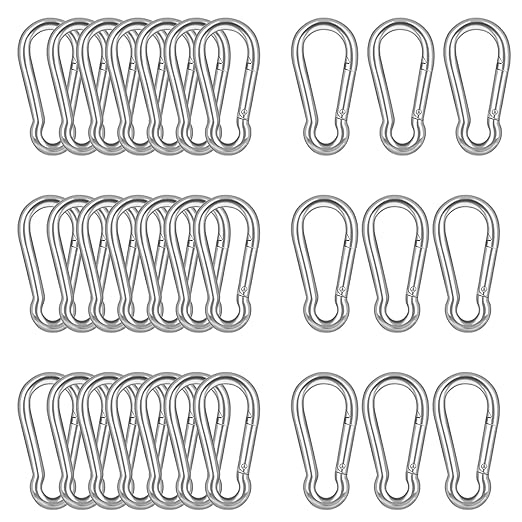 30PCS M5 Heavy Duty Carabiner Clip, 2Inch Snap Hook Quick Link Small Carabiner by XHAMXE