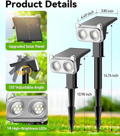 LETMY Solar Lights Outdoor Waterproof IP65, 6 Pack Solar Spot Lights Outdoor - Image 8