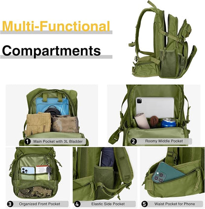 CVLIFE Hydration Backpack with 3L TPU Tactical Water Bladder, 22L Hiking - Image 5