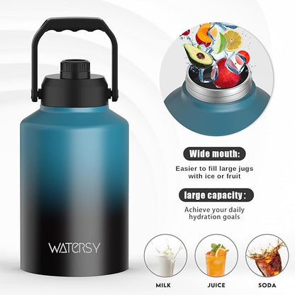 WATERSY 1 Gallon Water Bottle Insulated, BPA Free&Leak Proof, 128oz Stainless - Image 6
