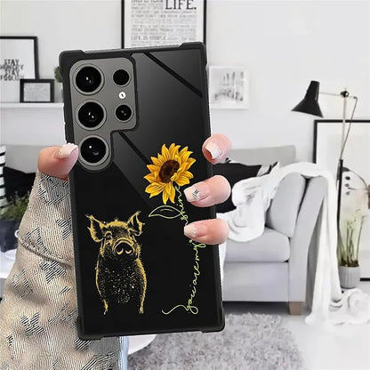 for Samsung Galaxy S24 Ultra Case, Pig Sunflower Yellow Sunshine Pattern - Image 7