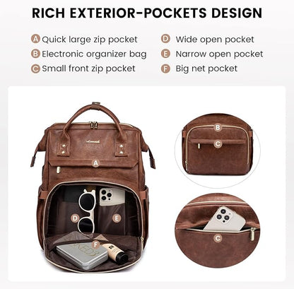LOVEVOOK Leather Laptop Backpack - Image 3