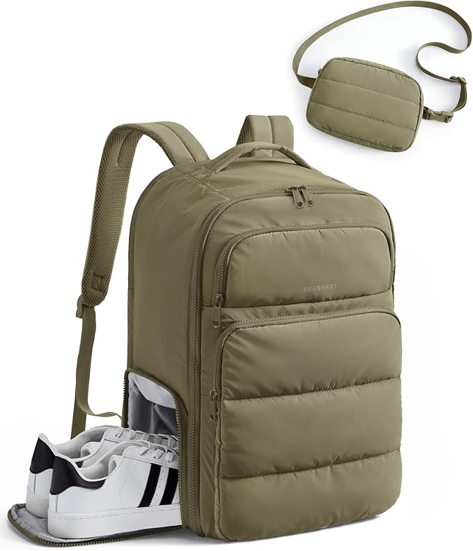 BAGSMART 35L Travel Backpack Women, 17.3 Inch Carry On Backpack Flight Approved by BAGSMART