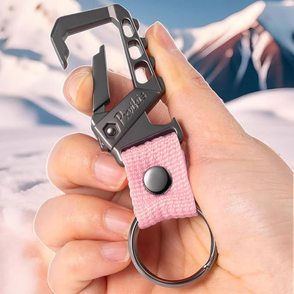 Metal heavy duty key chain carabiner clip bottle opener wrist lanyard ring car - Image 4