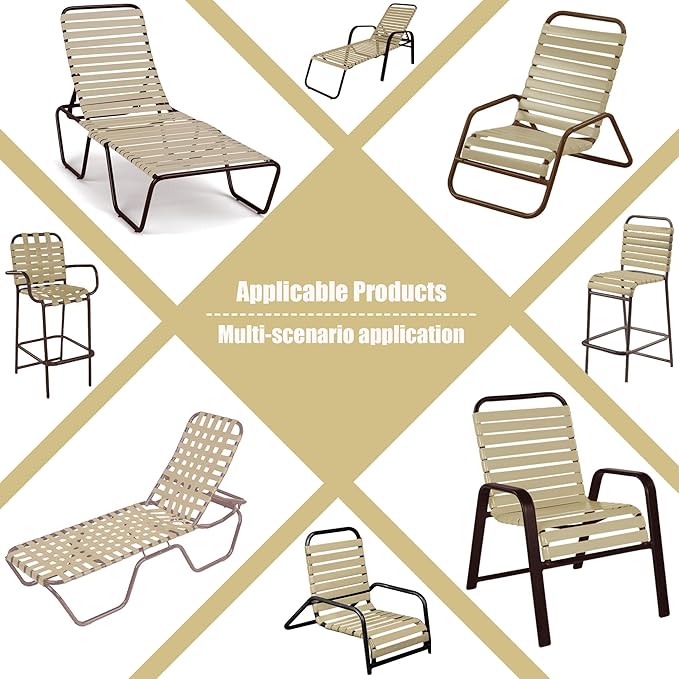 Vinyl Straps for Patio Chair Repair Kit 2'' Wide 10 Ft Long Replacement Straps - Image 6