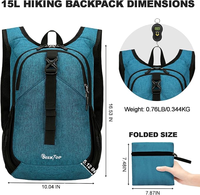 Seektop 15L Small Hiking Backpack - Image 4