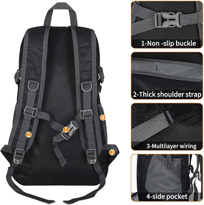 30L Large capacity Lightweight Packable Foldable Backpack，women and men Hiking - Image 4