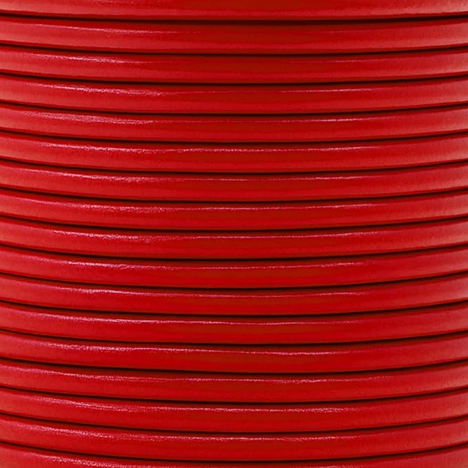 Mandala Crafts Round Cowhide Genuine Red Leather Cord - Image 3