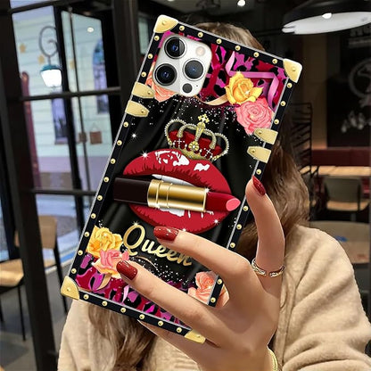 Compatible with iPhone 12 12 Pro Case, Queen Lip Crown Leopard Print Luxury - Image 6