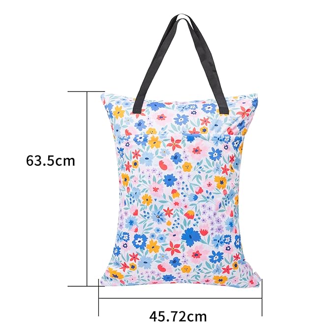 ALVABABY 2 Pack Large Wet Dry Bag Waterproof Hanging Cloth Diaper - Image 3