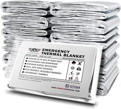 EVERLIT Survival Emergency Mylar Thermal Blankets -Space Blanket Survival kit by EVERLITSURVIVAL