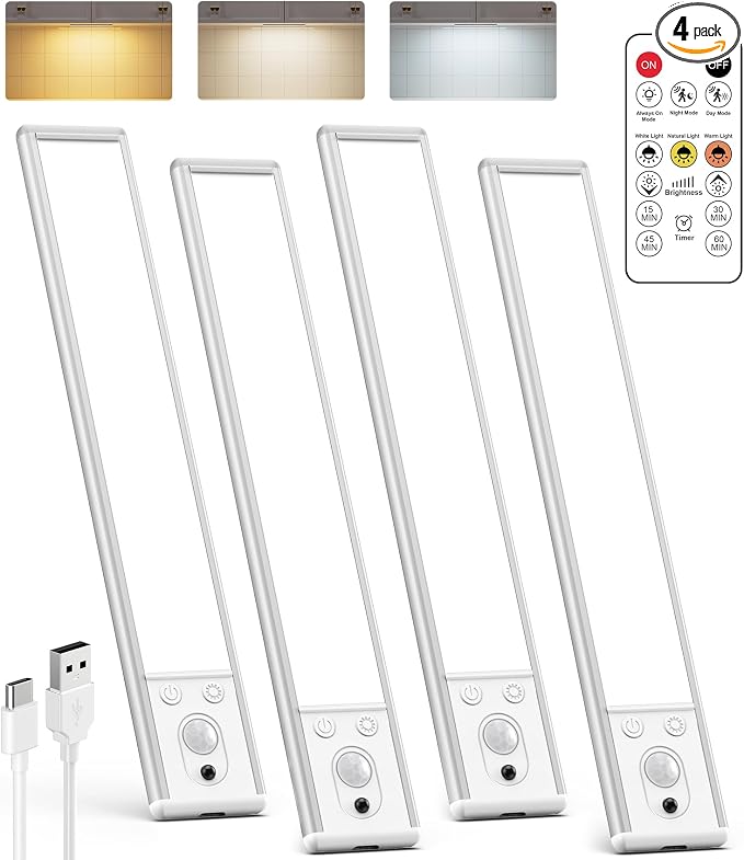 Under Cabinet Lighting Wireless, 2200mAh Rechargeable Motion Sensor Light Indoor by LENOMA