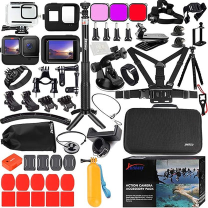Accessories Kit for Gopro Hero 13 12 11 10 9 Black Waterproof Housing Silicone by Husiway