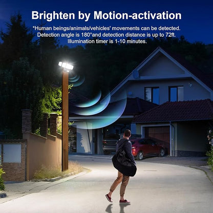Onforu 7000LM 70W Motion Sensor Outdoor Lights, 5 Head Flood Lights Outdoor - Image 4