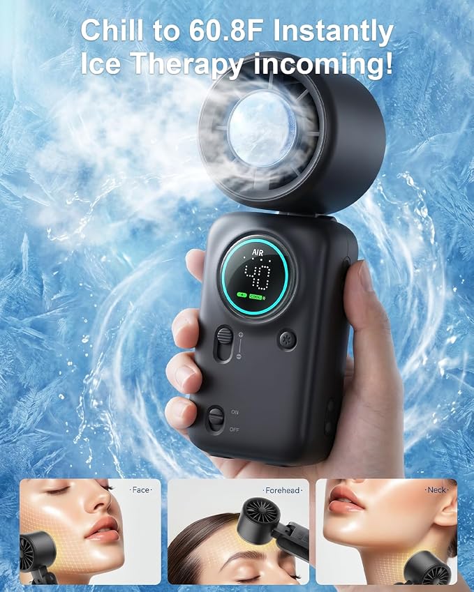 Portable Handheld Fan, Ice Cooling Turbo Fan, 20000 RPM Handheld Personal Fan - Image 2
