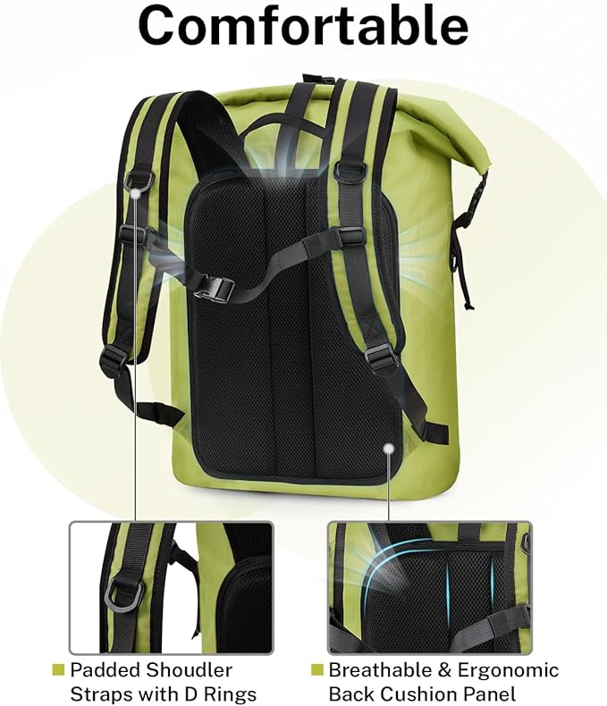 Gonex Ultralight Waterproof TPU Backpack, 55L Roll Top Dry Bag - Image 4