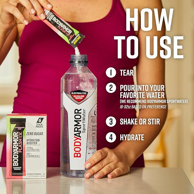 BODYARMOR Flash IV Electrolyte Packets, Strawberry Kiwi - Image 7