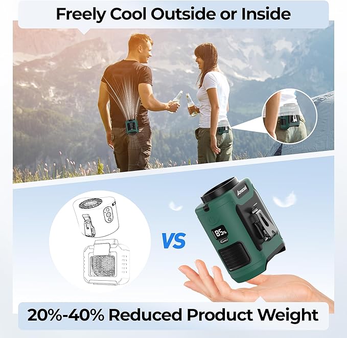 AMACOOL Portable Waist Fan Clip On, Father's Day Gifts - Image 7