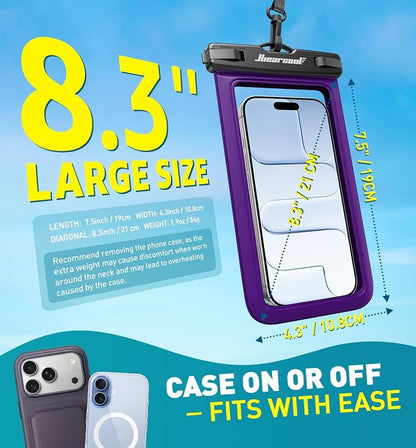 Hiearcool Waterproof Phone Pouch 2 Pack, IPX8 Dry Bag - Image 3