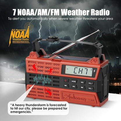 Emergency Crank Radio, 5000mAh/18500mWh Solar Hand Crank Radio, AM/FM/NOAA - Image 2